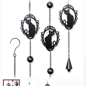 Black Cat Hanging Windchime Bell Decor